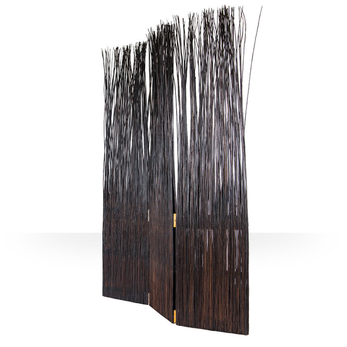 PARAVENT 3-tlg. 120/170 cm Dunkelbraun Weide - Dunkelbraun, Naturmaterialien (120/170/3cm) - Homestyle4u