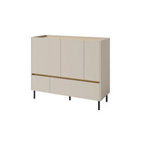 KINDERKOMMODE LIBU 08 120/40/105 in Sandbeige / Geölte Eiche - Eichefarben/Beige, Holzwerkstoff (120/105/40cm) - Deine Möbel 24