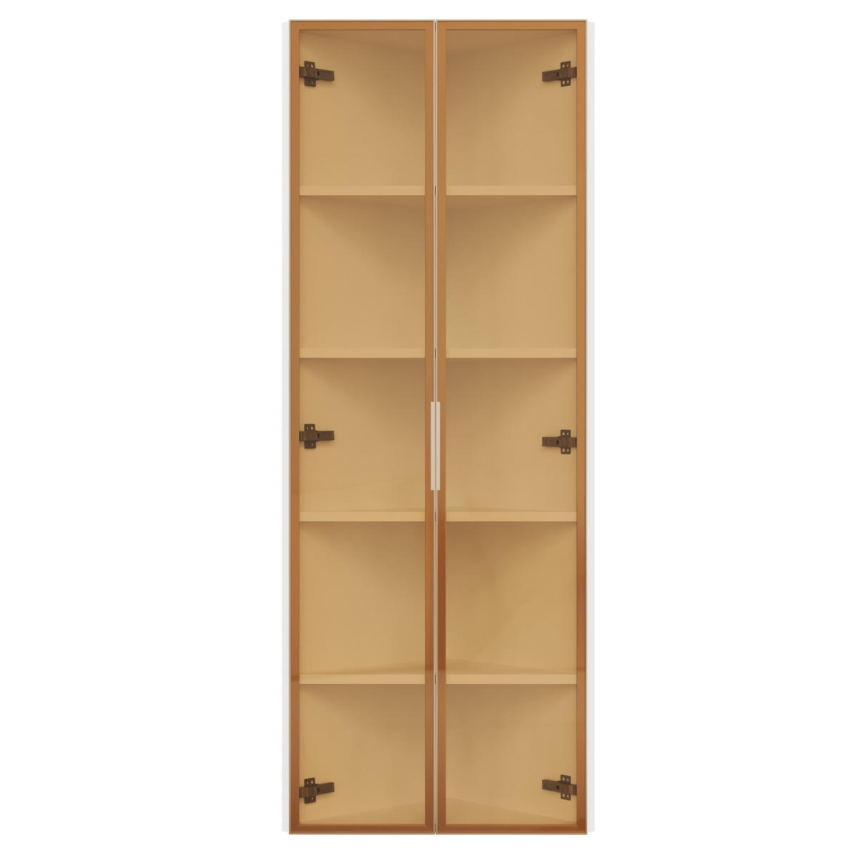 VITRINE 62/35/160 cm aus MDF und Sicherheitsglas mit LED-Beleuchtung Weiß - Weiß, Holzwerkstoff (62/160/35cm) - Modenvie