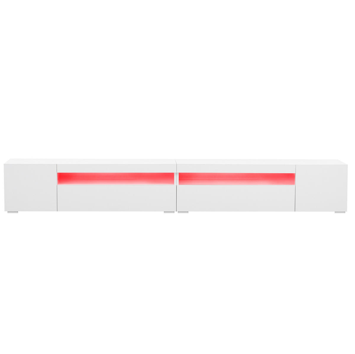 TV-ELEMENT mit LED-Beleuchtung 240 cm MDF Weiß - Weiß, Holzwerkstoff (38.5/35.5/240cm) - Beauniv