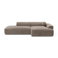 ECKSOFA RECHTS Samt Taupe 260cm - Taupe, Textil (260/155cm) - Sia Home
