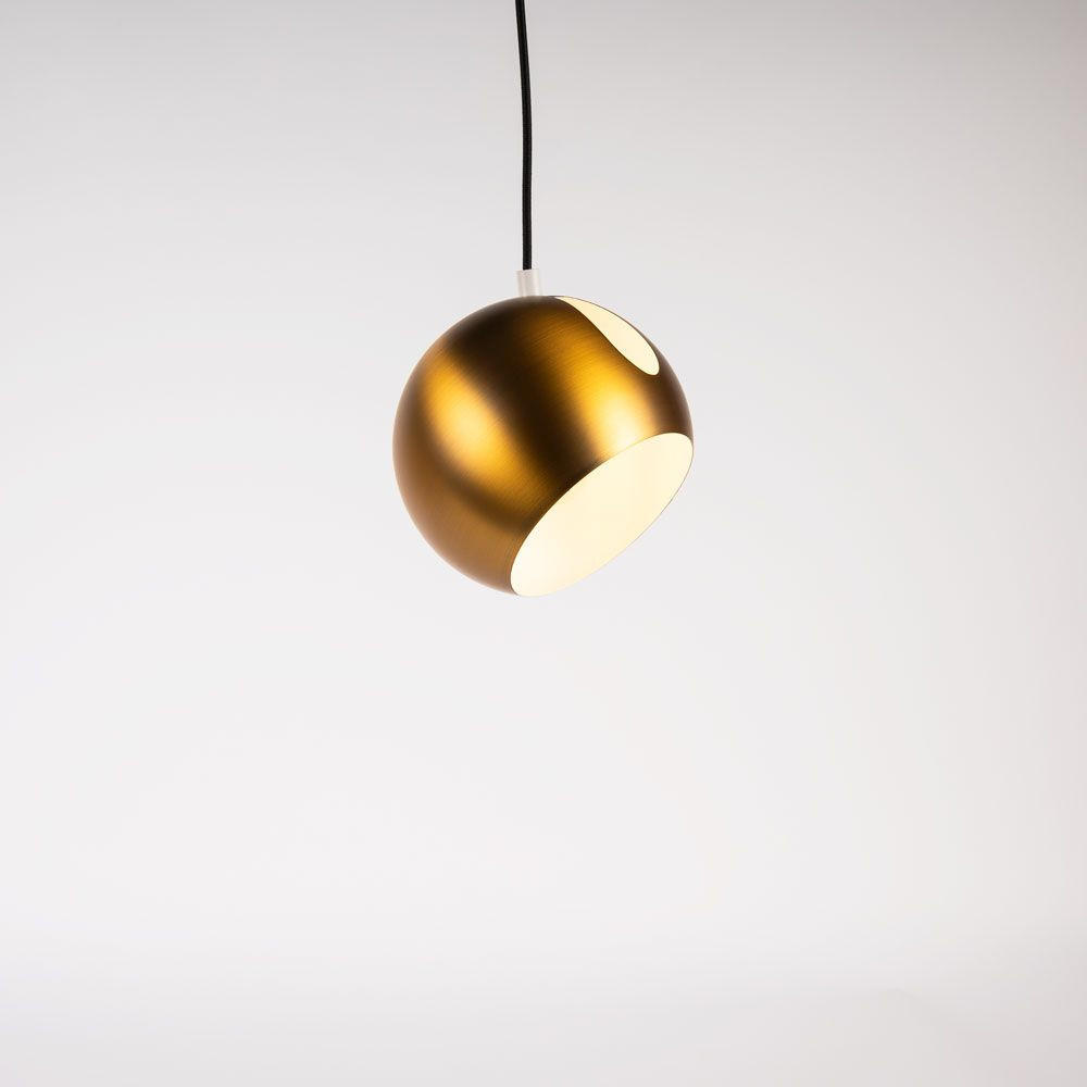 GALERIELEUCHTE Ball 5m Abhängung Gold/Weiß Ø 20cm - Goldfarben/Weiß, Metall (20/20/13cm) - s.luce