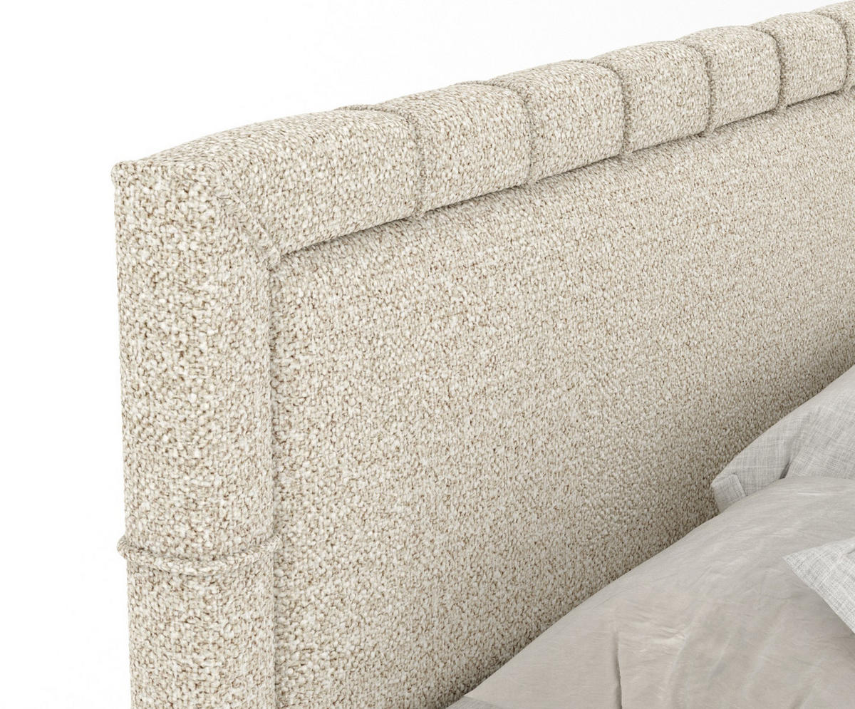 BOXBETT Voyage Beige 180/200 cm mit Matratze und Topper - Beige/Naturfarben, Holz/Holzwerkstoff (180/200cm) - Maison de Reve