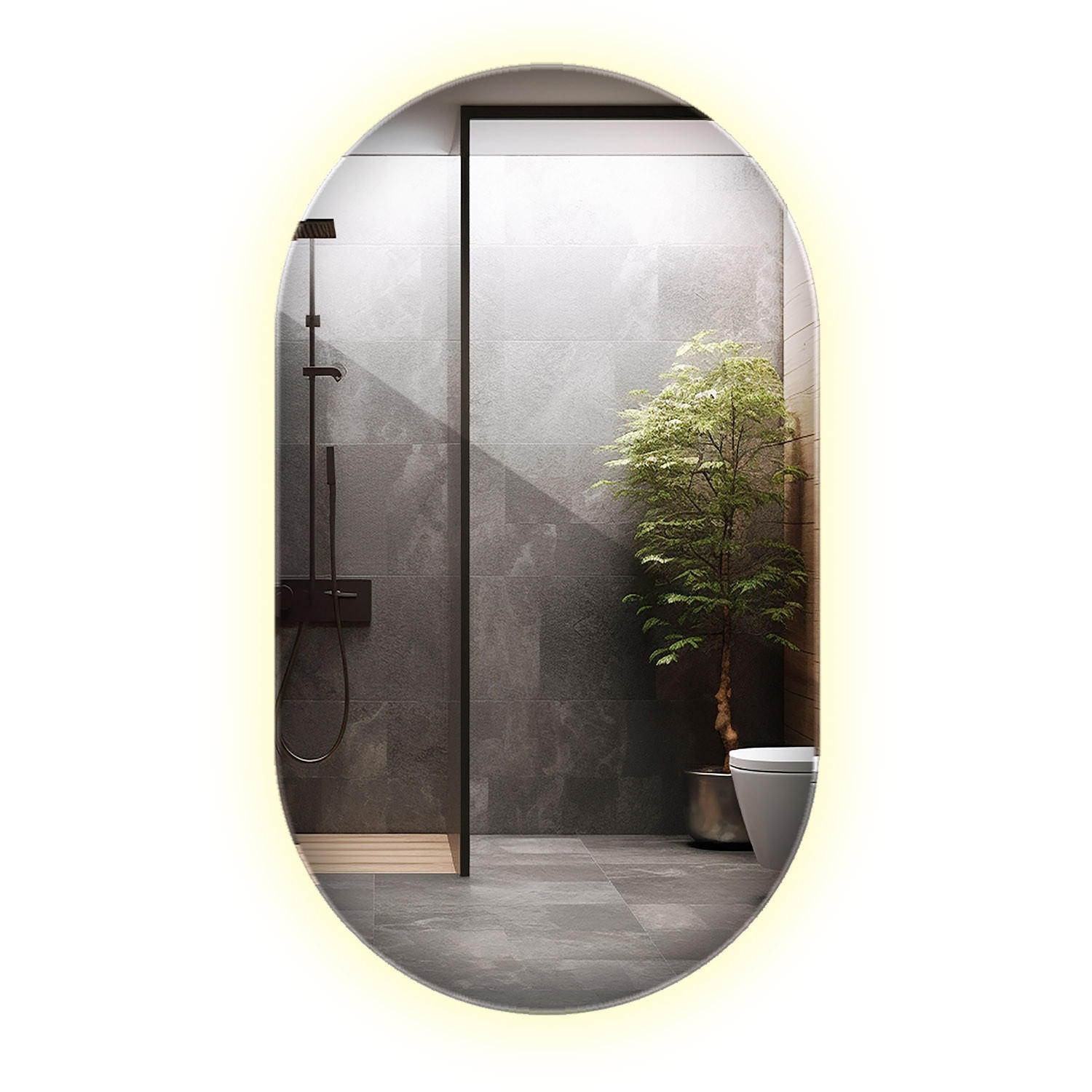 Wallfluent Led-Spiegel Hellblau 52x90x0.4 cm