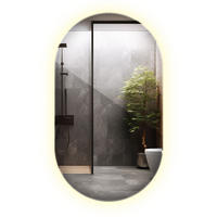 LED-SPIEGEL 46x80 cm Asymmetrisch Neutralweiß 4000K - Hellblau, Glas (46/80/0.4cm) - Wallfluent