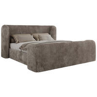 POLSTERBETT EMORA CLASSIC DUO 200/200 - Hellbraun Cord - Schaum-Matratze - Hellbraun, Textil (200/200cm) - MKS