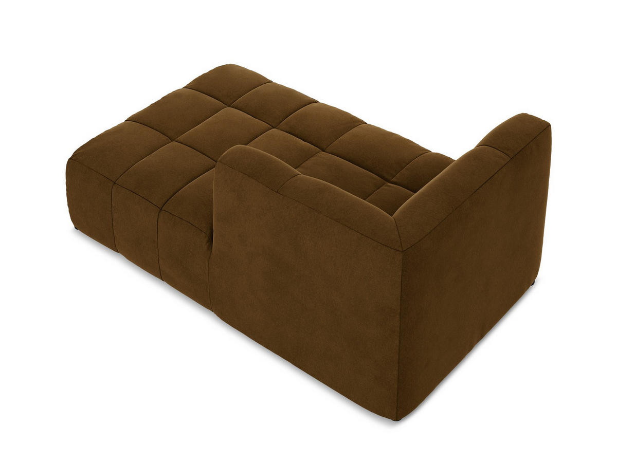 SOFAELEMENT Rechts Samt Stoff Gelb - Currygelb/Schwarz, Holzwerkstoff/Kunststoff (101/77/175cm) - Makamii