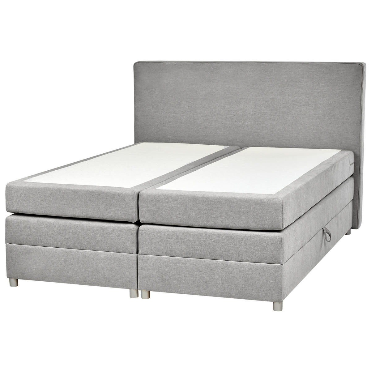 BOXSPRINGBETT 160/200cm Hellgrau Minister - Hellgrau, Textil (160/200cm) - Beliani