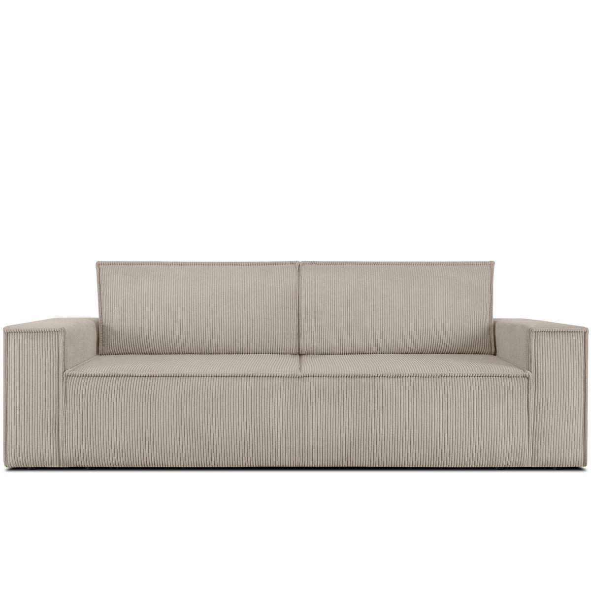 3-SITZER-SCHLAFSOFA NAPI in Pet Friendly Cord-Stoff, beige - Beige/Schwarz, Textil (244/89/101cm) - KONSIMO®