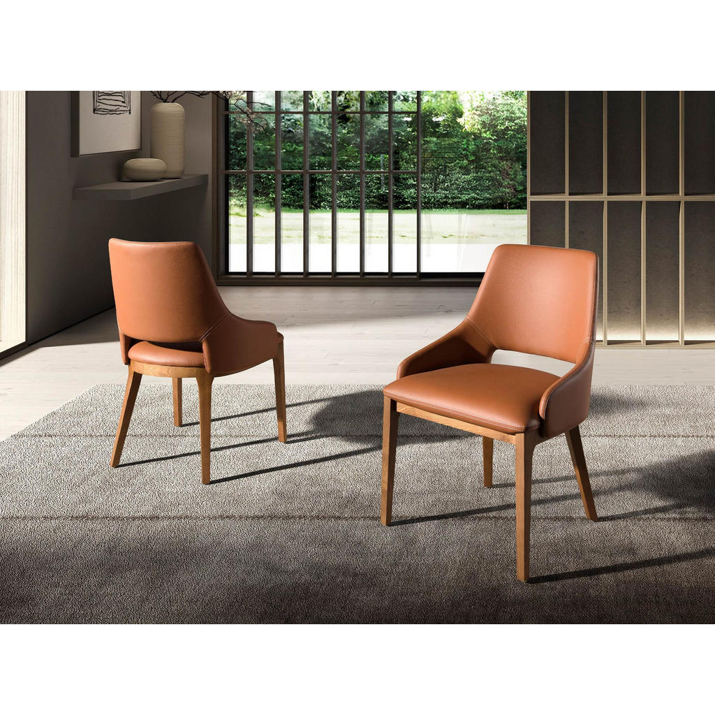 Thumbnail - Angel Cerda Stuhl, Braun, Leder, Uni, 1-Sitzer, Organisch, 54x83x61 cm, Esszimmer, Stühle, Esszimmerstühle, Vierfußstühl...