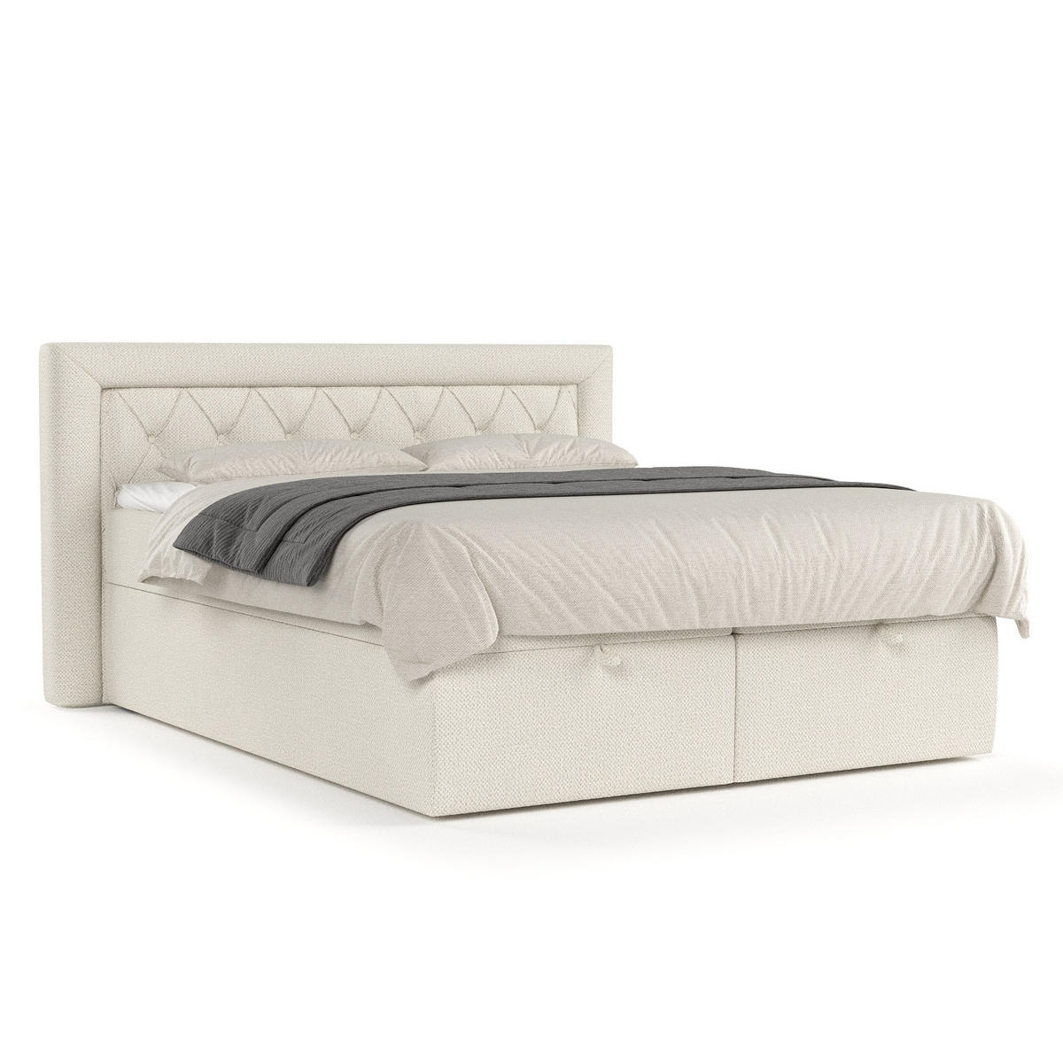 BOXBETT Jayleen Beige 180/200 cm - Beige/Schwarz, Holz/Holzwerkstoff (180/200cm) - Maison de Reve