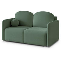 BETTSOFA SUVI II Q Grün Bucle-Stoff mit Schlaffunktion - Grün, Textil (90/85/153cm) - MASSENO