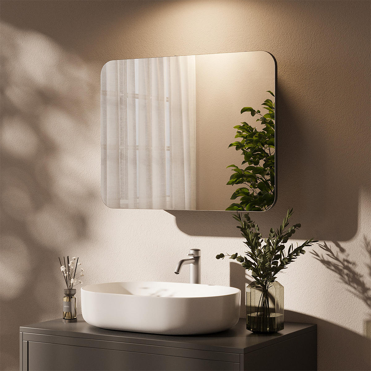 KOUPELNOVÁ ZRCADLOVÁ SKŘÍŇKA Zino Antracit - antracitová, kompozitní dřevo (65/50/17.4cm) - Vicco