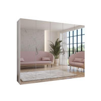 DREHTÜRENSCHRANK 202/250/52 5-türig - Beige/Weiß, Holz/Metall (250/202/52cm) - Abiks Möbel