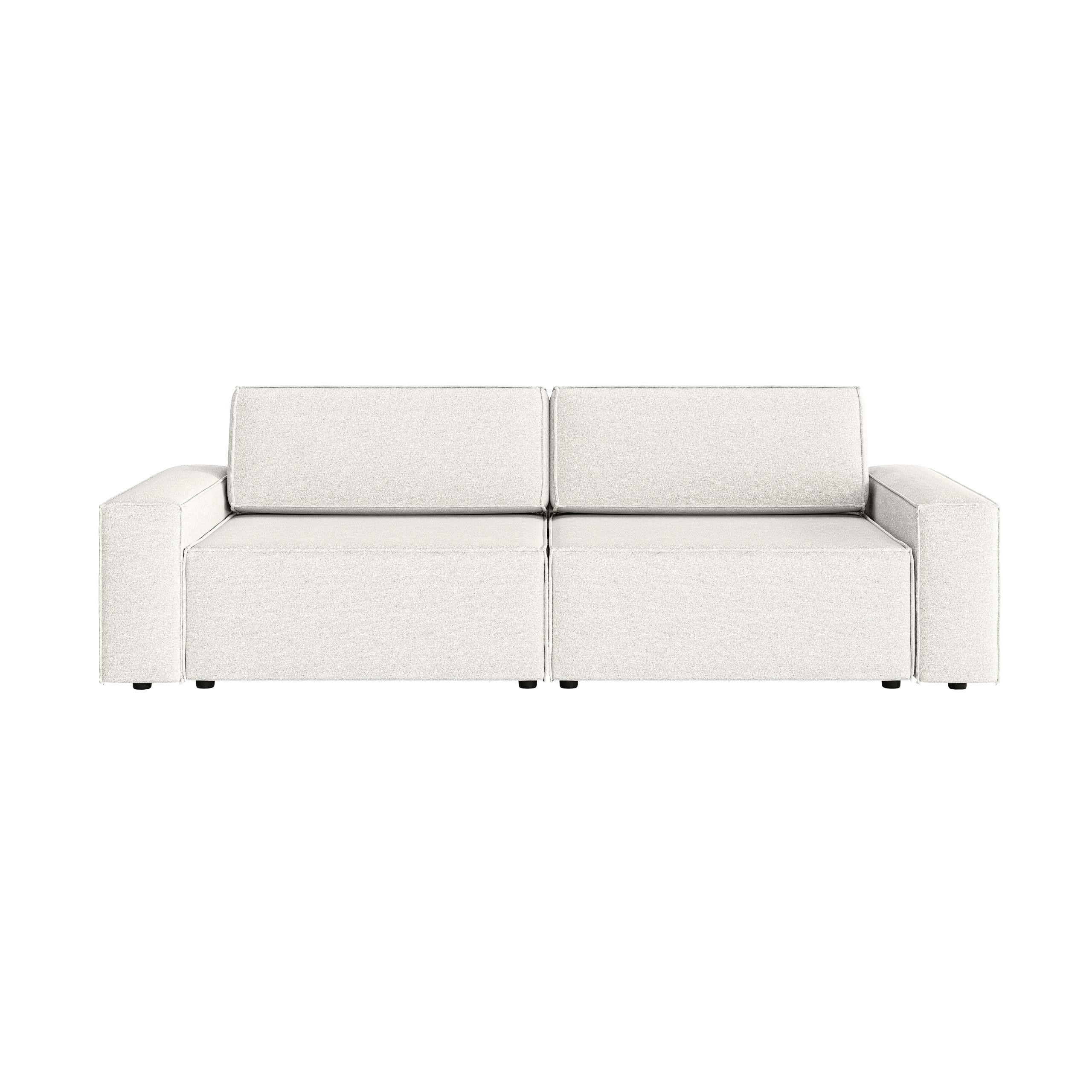 SOFA Lummo Mi mit Schlaffunktion, Cremeweiß - Weiß, Textil (246/70/185cm) - Fedve