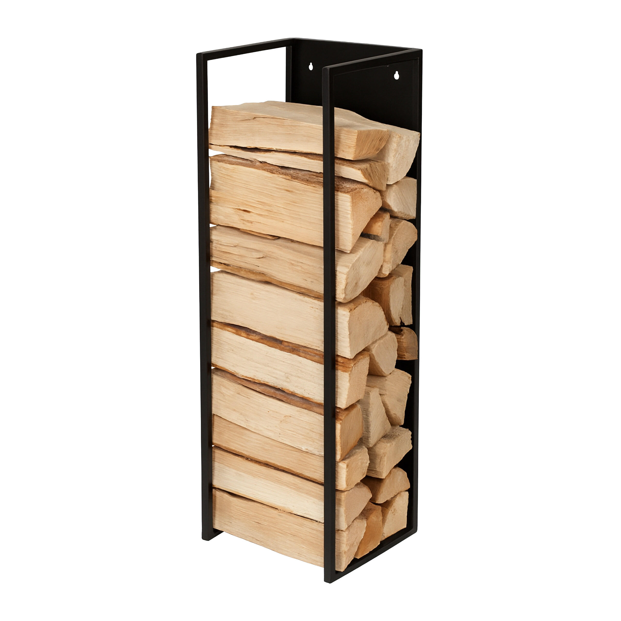 SUPORT PENTRU LEMNE Negru metal montare pe perete 100 cm