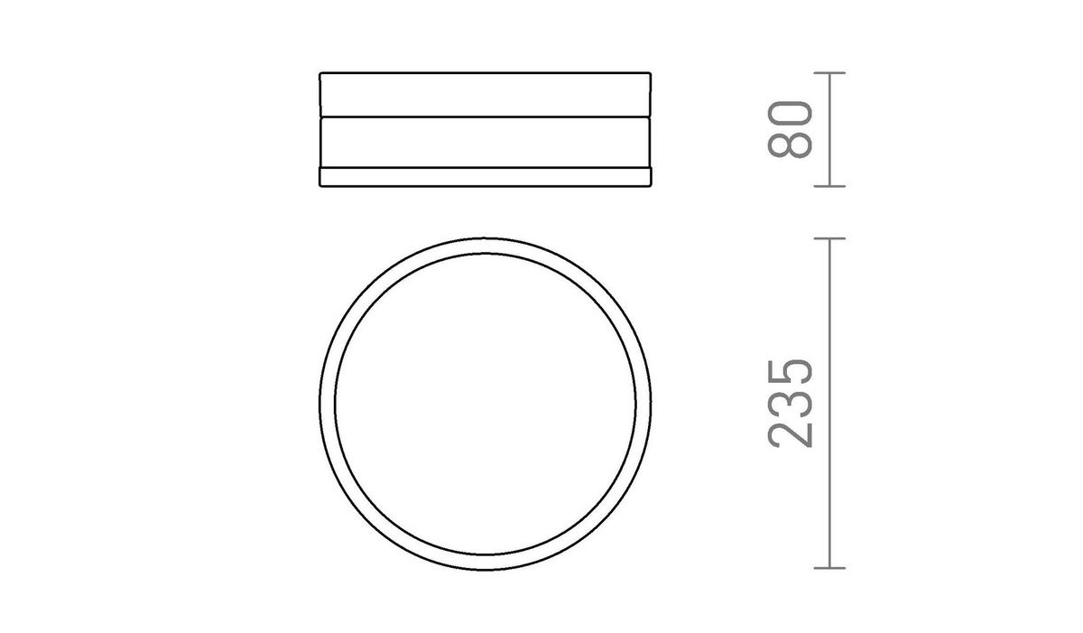 DECKENLEUCHTE CIRA LED 23 Opalglas 12 W IP44 - Chromfarben, Glas (23.5/23.5/8cm) - Rendl