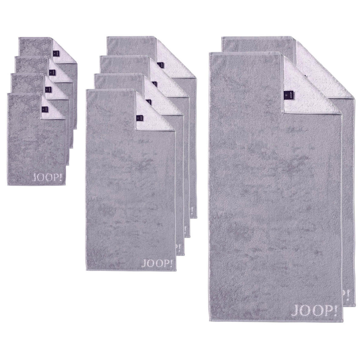 HANDTUCH Unisex Classic Grau Baumwolle 10er Pack - Grau, Textil (100/50cm) - Joop!