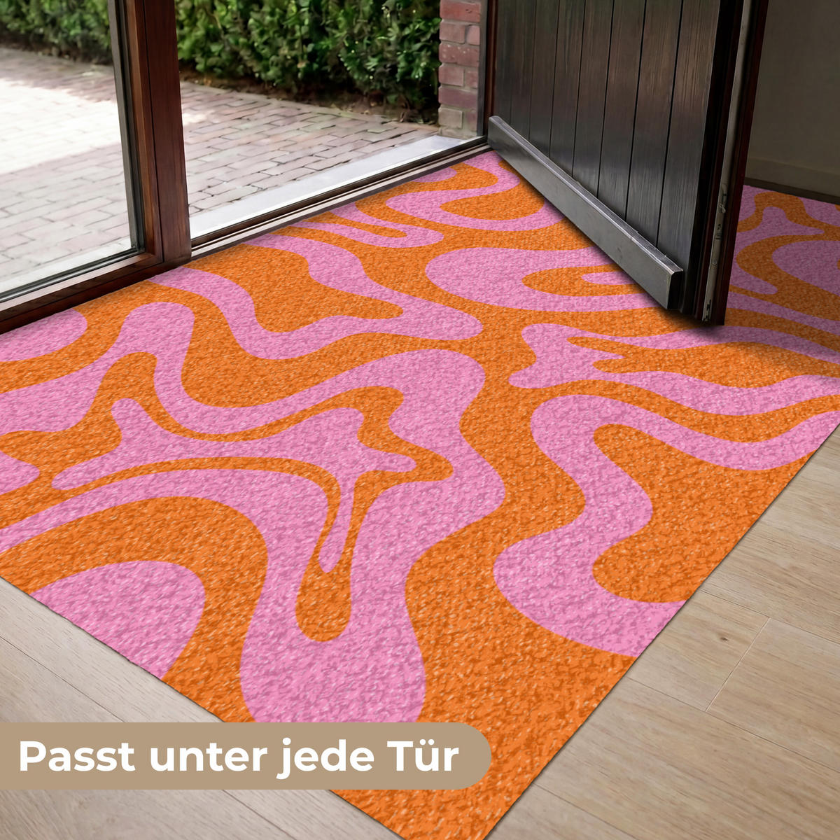 ROHOŽKA Vzor - Ružová - Oranžová - Abstraktné - Moderné 150x90 cm - pink, plast (150/90cm) - MuchoWow