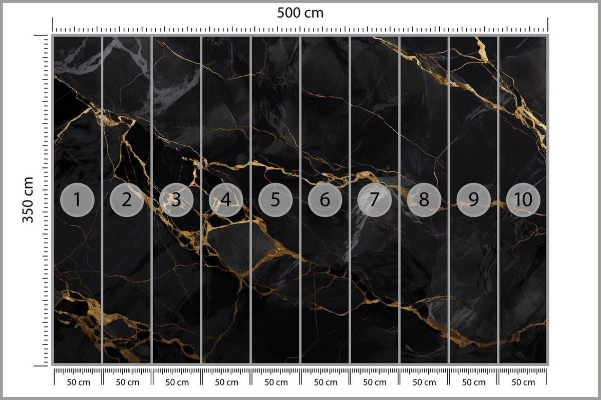 FOTOTAPETE Abstraktion Marmor Moderne Muster 500x350 - Beige/Schwarz, Papier (500/350cm) - Muralo