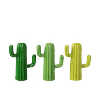 DEKOOBJEKT KAKTUS (3ER SET) - Grün, Glas/Naturmaterialien (10/28.5/21cm) - J-Line