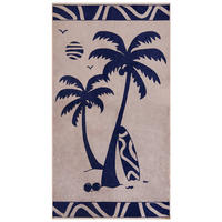 STRANDTUCH Frottee Velours Jacquard Beige 90x170 400g/m² - Likoma - Beige, Textil (170/90cm) - LE COMPTOIR DE LA PLAGE