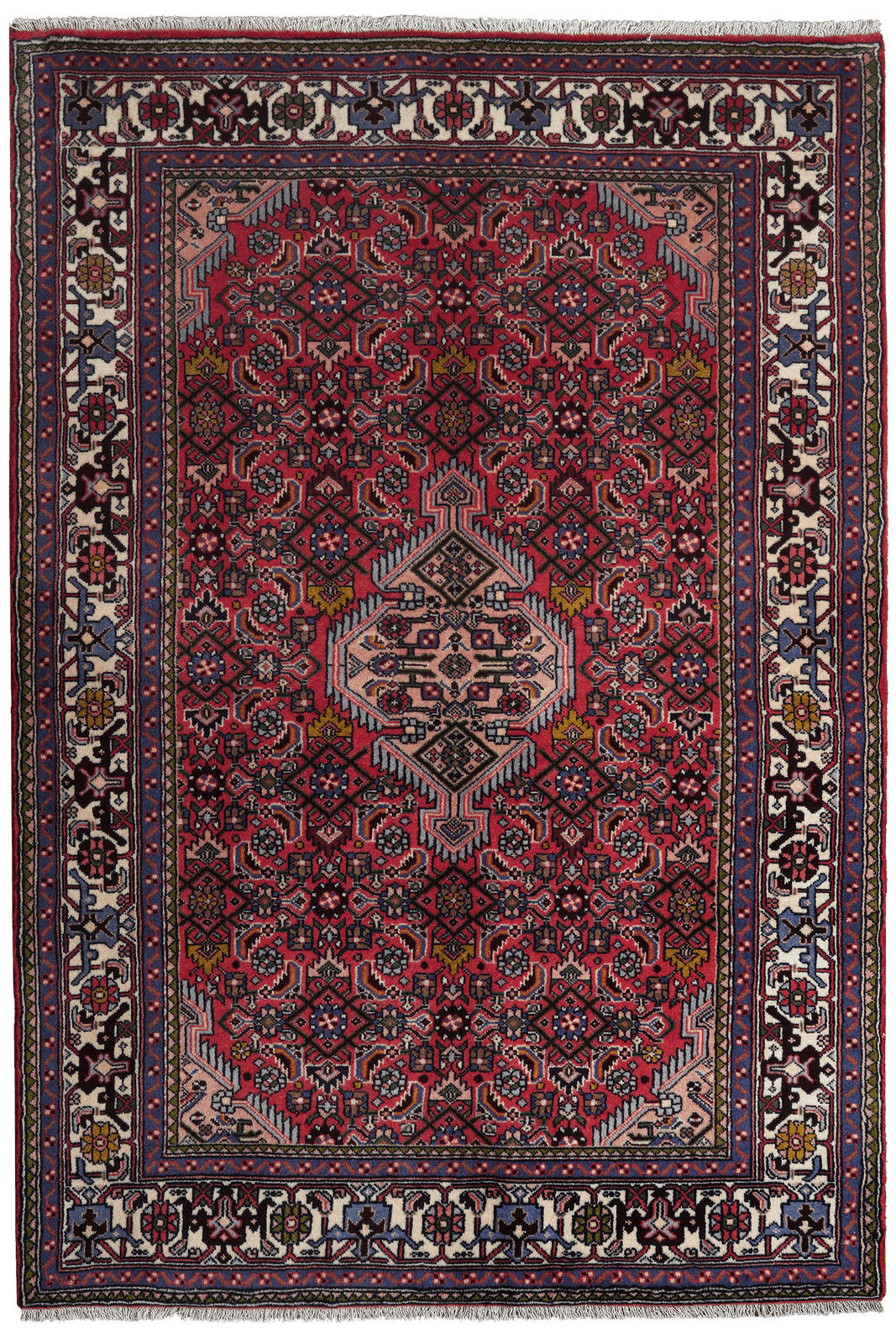 ORIENTTEPPICH handgeknüpft Assadabad Rot 187/126 cm Schurwolle - Rot, Textil (126/187cm) - Looma
