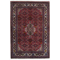 ORIENTTEPPICH handgeknüpft Assadabad Rot 187/126 cm Schurwolle - Rot, Textil (126/187cm) - Looma