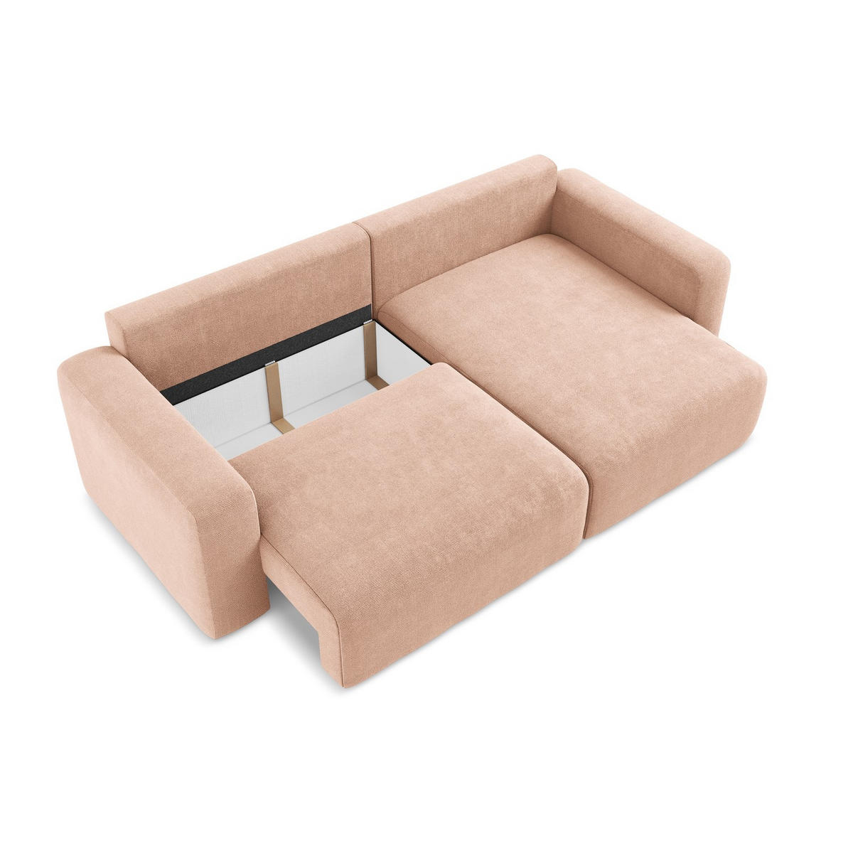 ECKSOFA mit Schlaffunktion rechts Chenille Stoff Pink - Pink/Koralle, Kunststoff/Textil (244/149cm) - LaMiaSofa