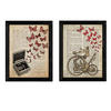 POSTER Set Mit 2 Vintage Musikbox Und Fahrrad Mit Schmetterlinge. A4 Rahmenlos - Klar, Papier (29.7/5/21cm) - Nacnic
