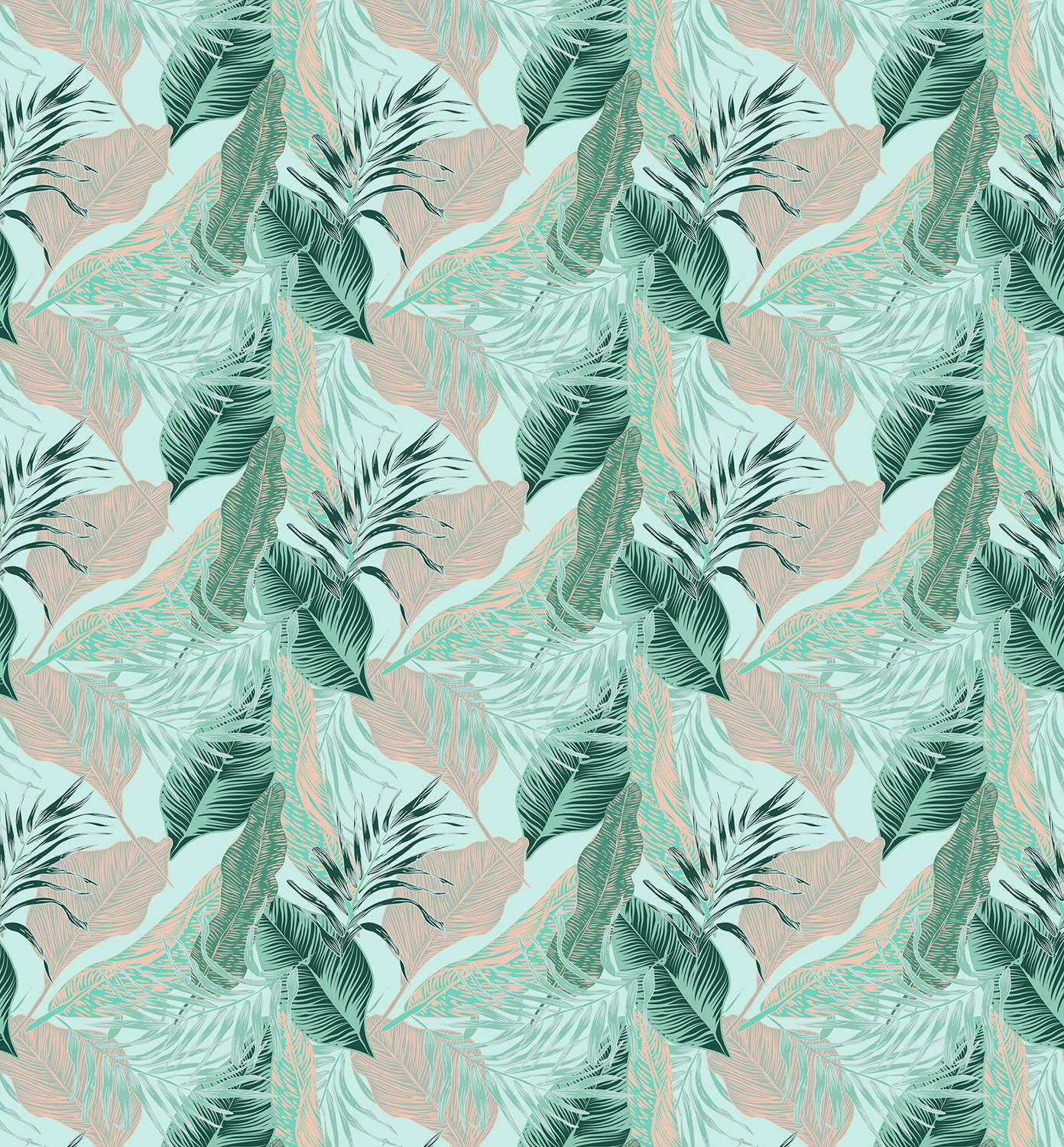 VERDUNKELUNGSROLLO 130x140 cm Tropische Blätter - Blau, Textil (130/140cm) - TULUP