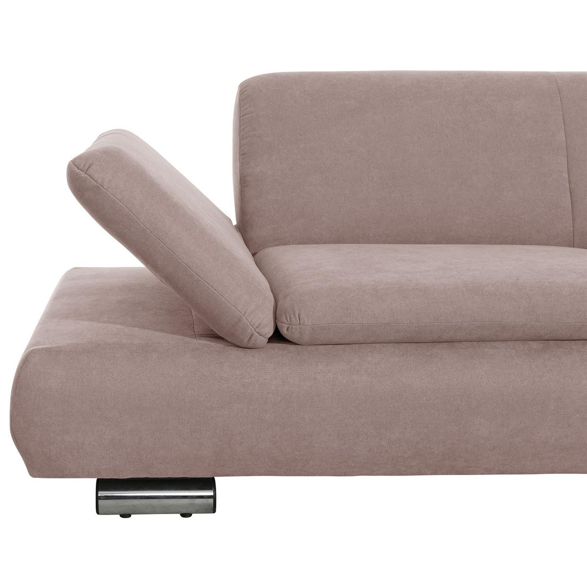 ECKSOFA mit Ottomane rechts Kaye Flachgewebe rosé - Rosa, Kunststoff (190/270cm) - 58aufmkessel