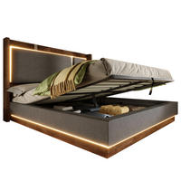 POLSTERBETT 140x190 cm in Grau mit LED-Beleuchtung und Stauraum - Grau, Textil (140/190cm) - IVMEU