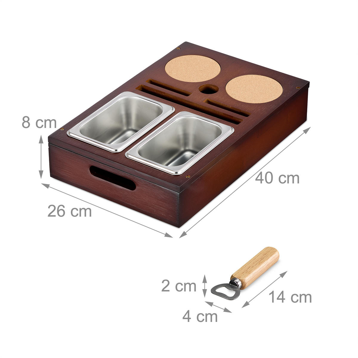 COUCHBAR - Braun, Naturmaterialien/Holz (40/8/26cm) - Relaxdays
