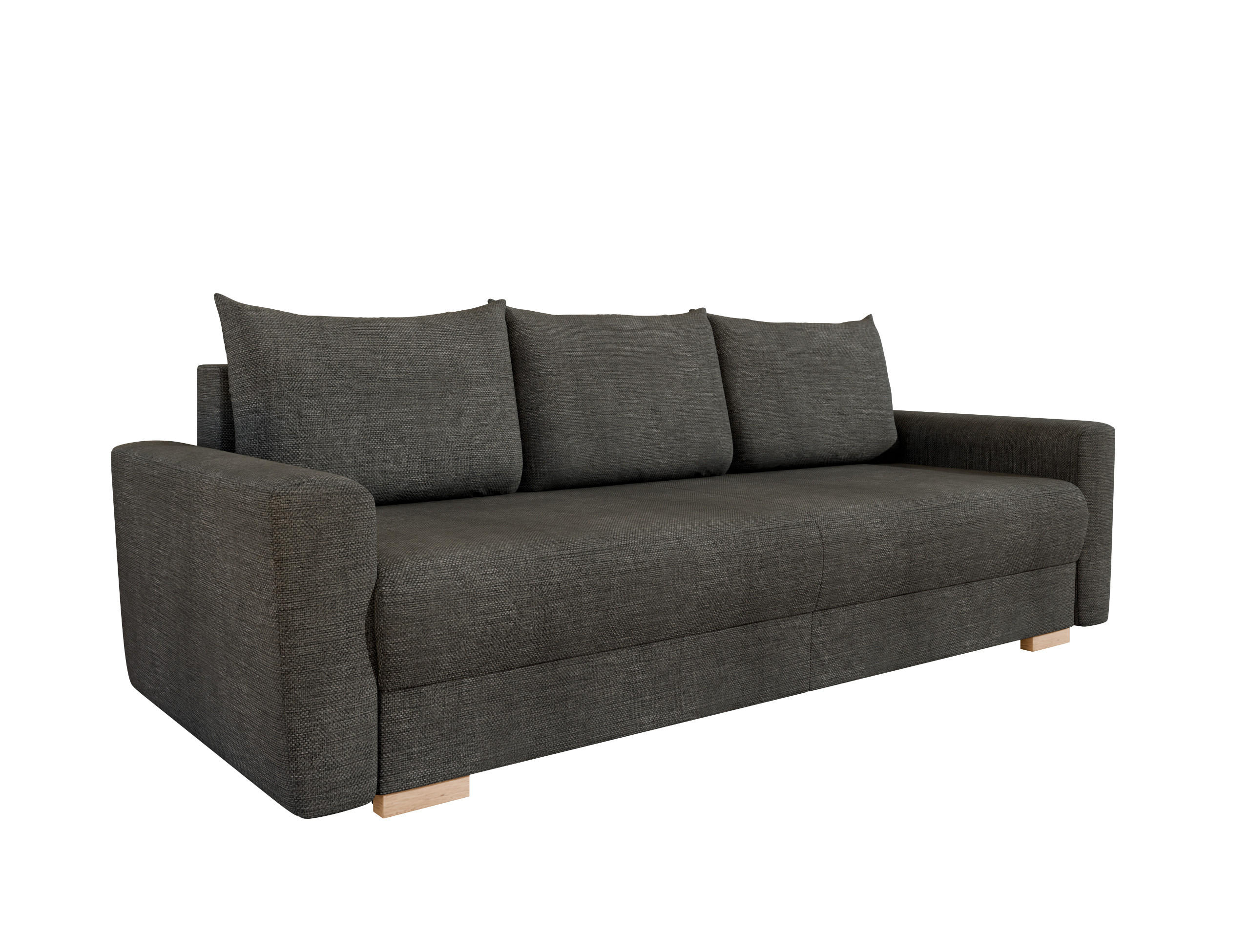 3-SITZER-SCHLAFSOFA ELMA mit Bettfunktion, anthrazit - Anthrazit, Holz (92.5/79/230cm) - Panda Möbel