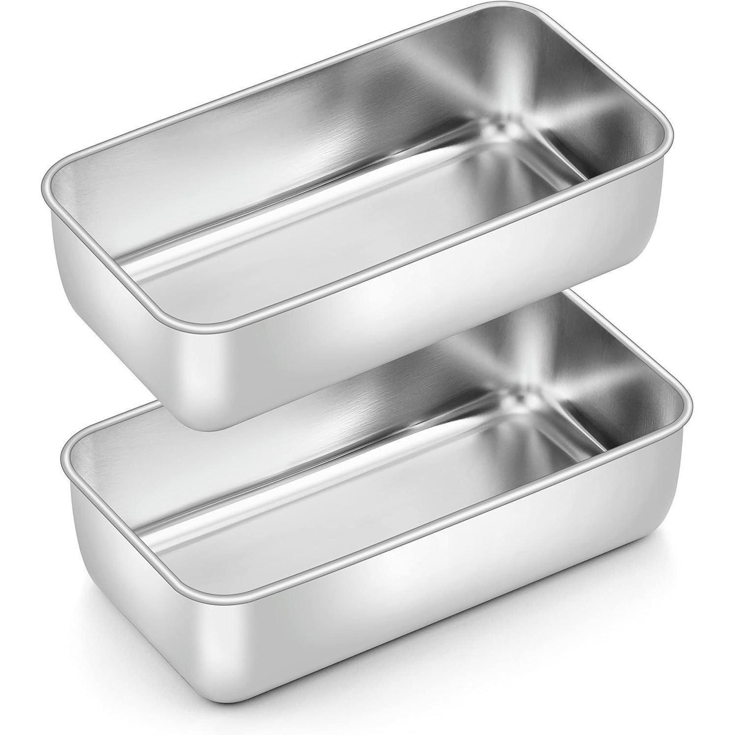 BROTBACKFORM 2er Set Edelstahl 23,5 x 12,6 x 6 cm - Silberfarben, Metall (23.5/6.5/12.5cm)