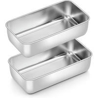 BROTBACKFORM 2er Set Edelstahl 23,5 x 12,6 x 6 cm - Silberfarben, Metall (23.5/6.5/12.5cm)
