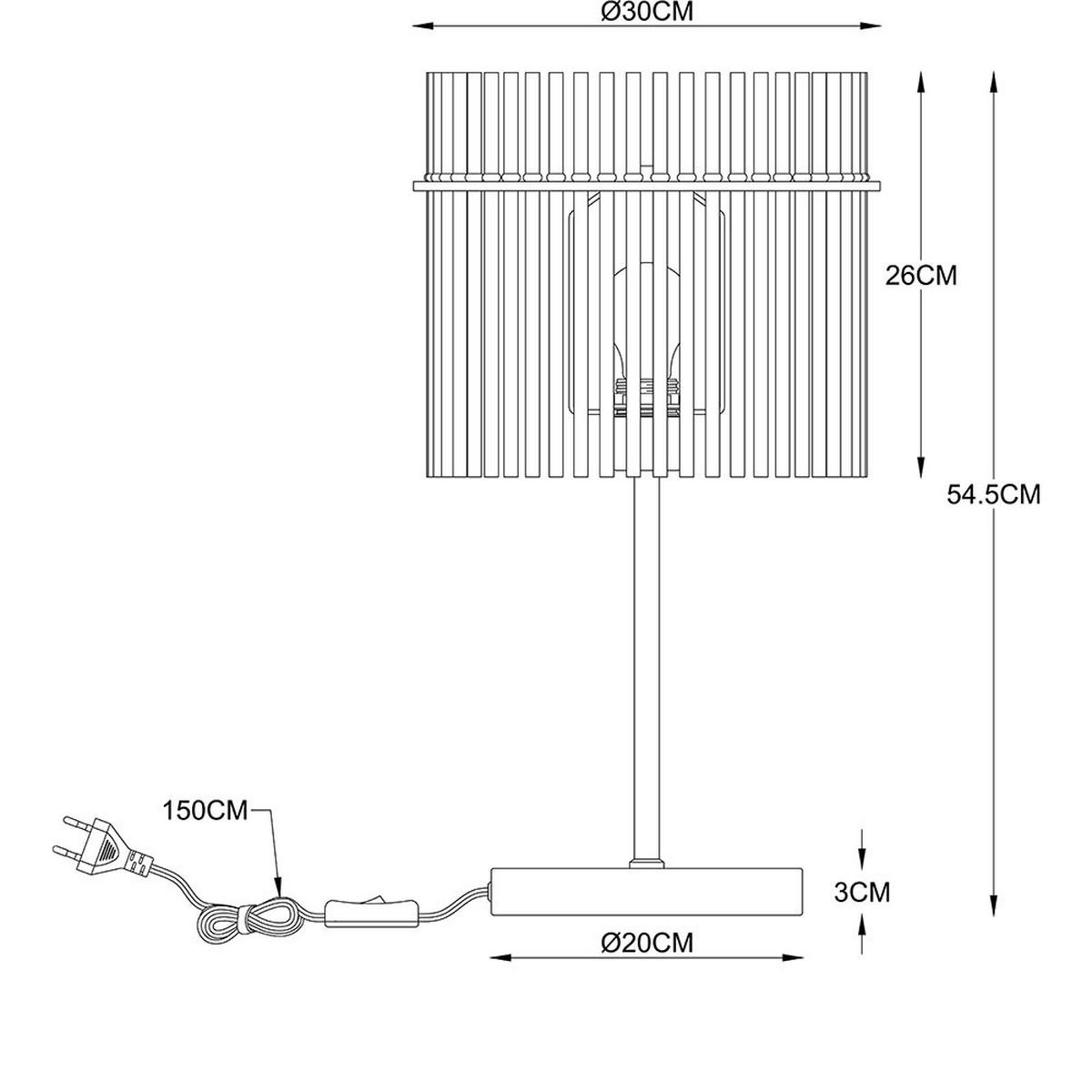 TISCHLEUCHTE Rauchfarben Smart LED - Grau, Glas (30/30/54.5cm) - Globo Lighting
