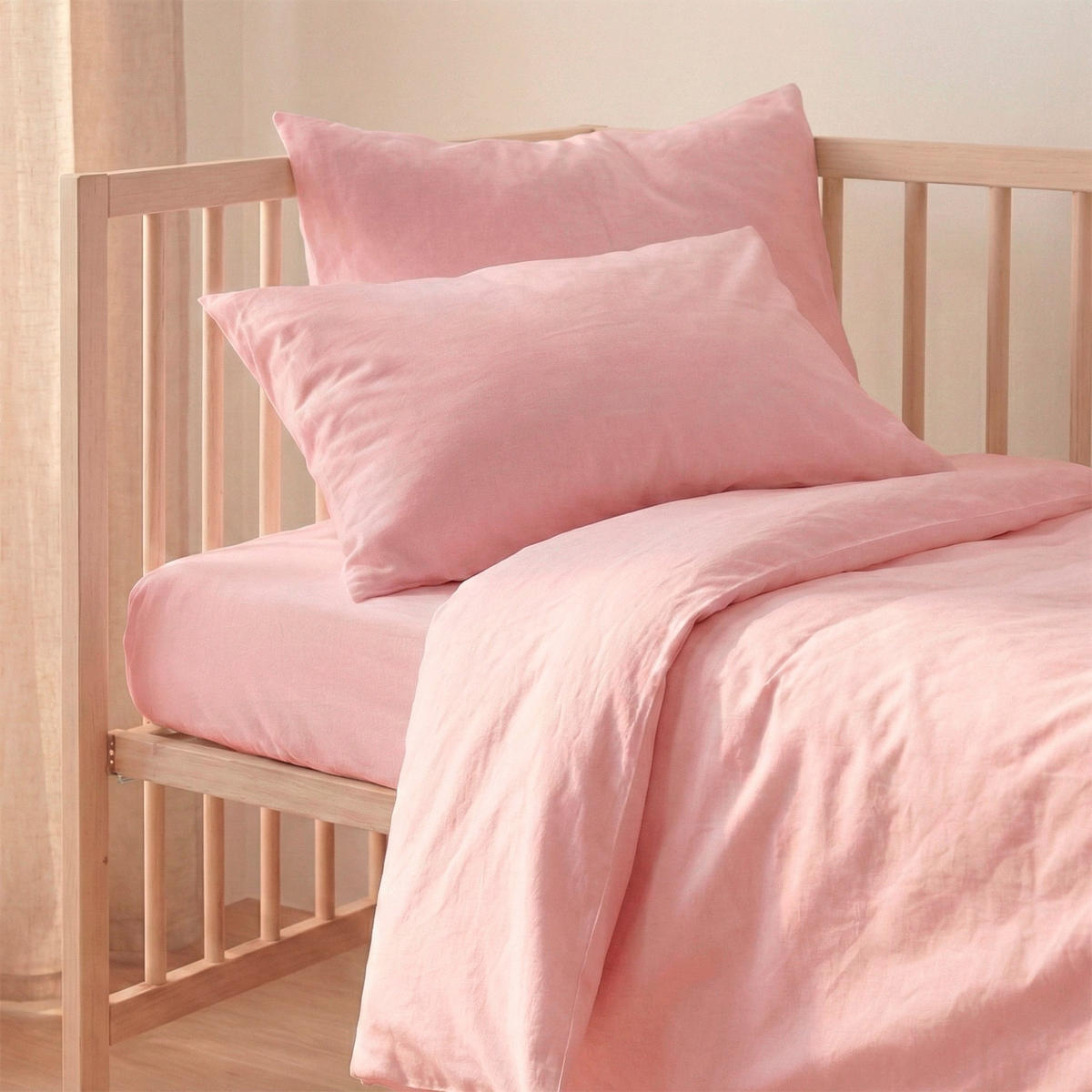 BETTBEZUG set 2 teiliges Basic Hellrosa 115x145 cm (Kinderbett) - Rosa, Textil (115/145cm) - Happy Friday