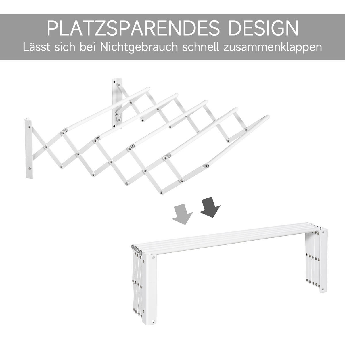 WÄSCHESTÄNDER Eisen Weiß - Weiß, Metall (60/20/63.5cm) - HOMCOM