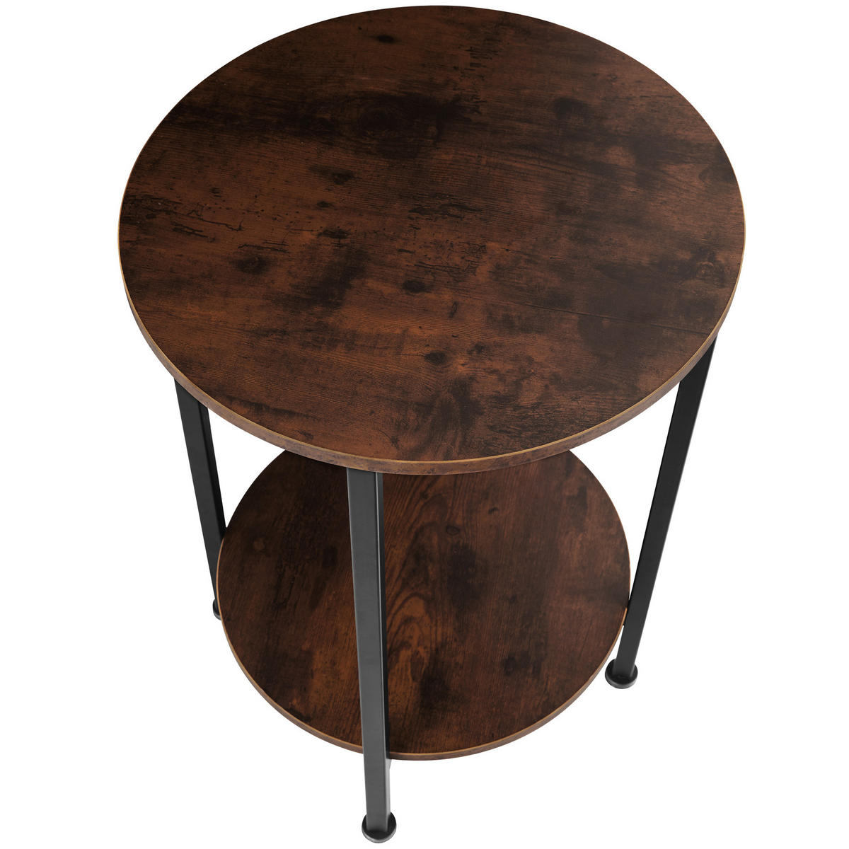 BEISTELLTISCH Ballina,45 x 64 cm,Industrial Holz dunkel, rustikal - Rostfarben, Holz (45/45/64cm) - tectake