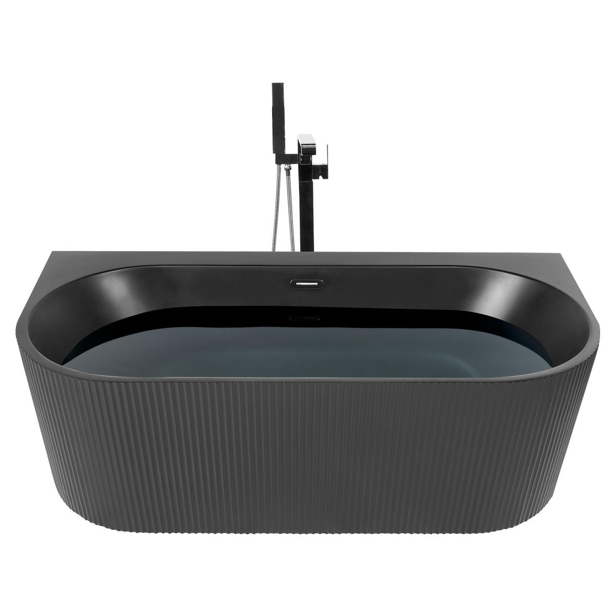 BADEWANNE 80x170x60 cm schwarz Gocta - Schwarz, Kunststoff (80/60/170cm) - Beliani
