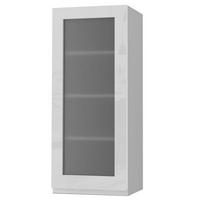 HÄNGESCHRANK Florence W4S/40 Grau / RAL 9003 signalweiß HG 40 / 32,5 / 96cm - Türanschlag rechts - Weiß Hochglanz/Grau, Holz/Holzwerkstoff (40/96/32.5cm) - Feldmann-Wohnen