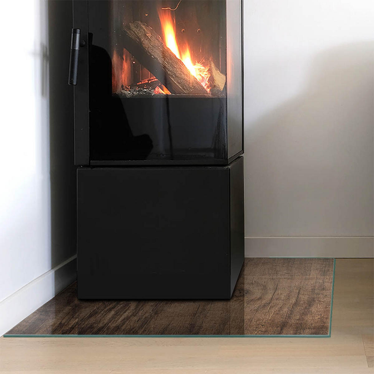 GLASPLATTE für Kamin 60x60 cm - Braun, Glas (60/60/0.4cm) - TULUP