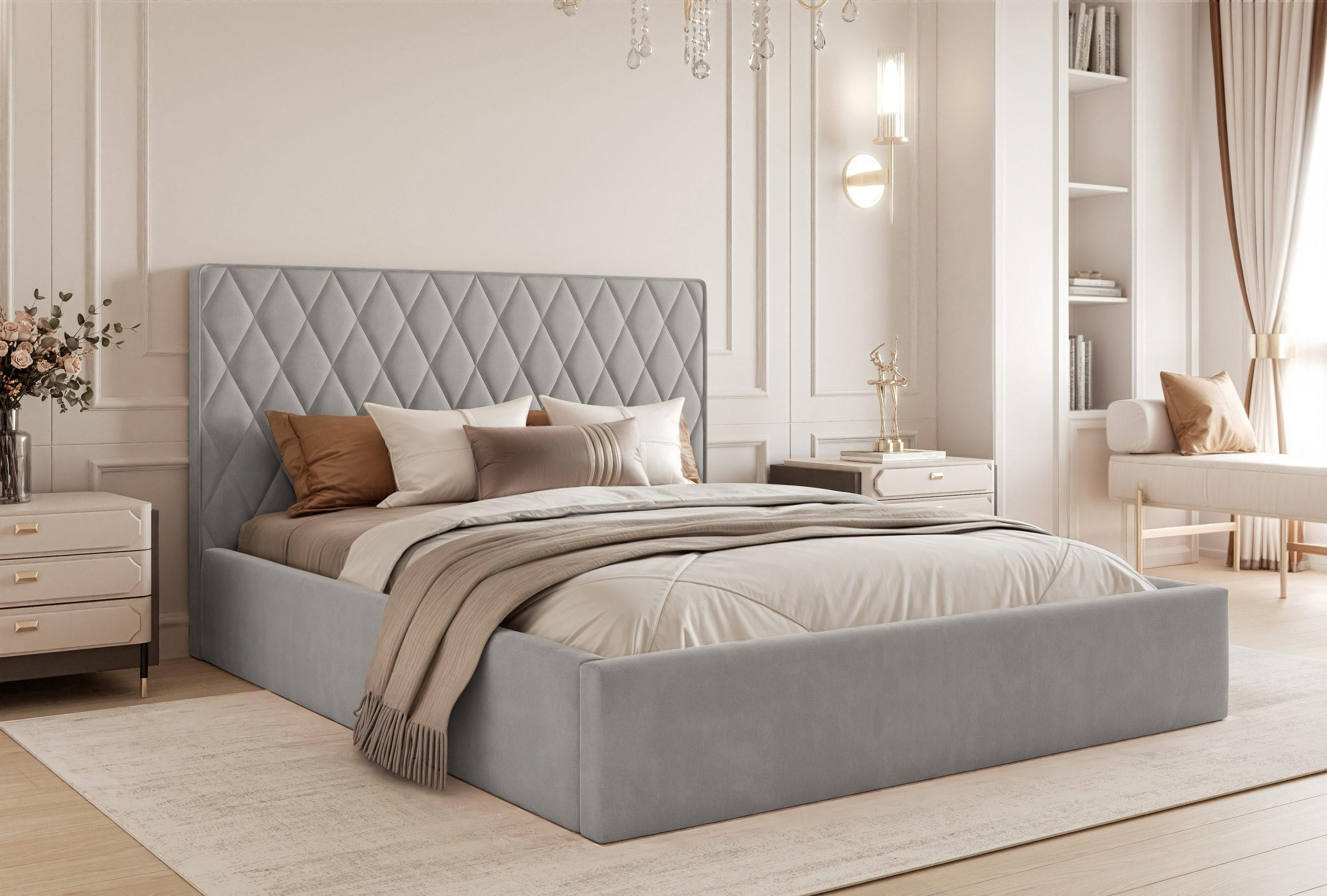 POLSTERBETT Cupo 200x200 cm, Grau - Grau, Textil (200/200cm) - Fedve