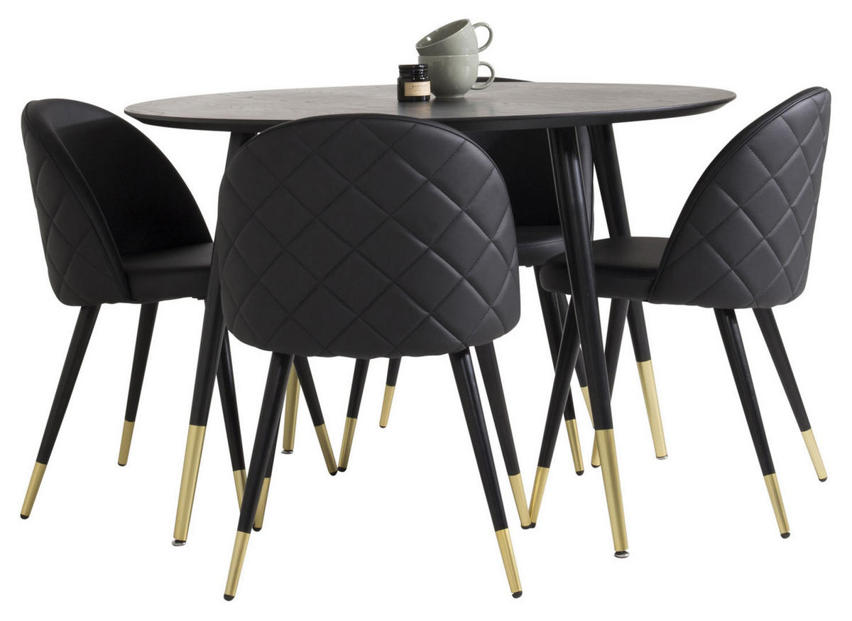 TISCHGRUPPE Schwarz - Schwarz, Holzwerkstoff (115/75/115cm) - ebuy24