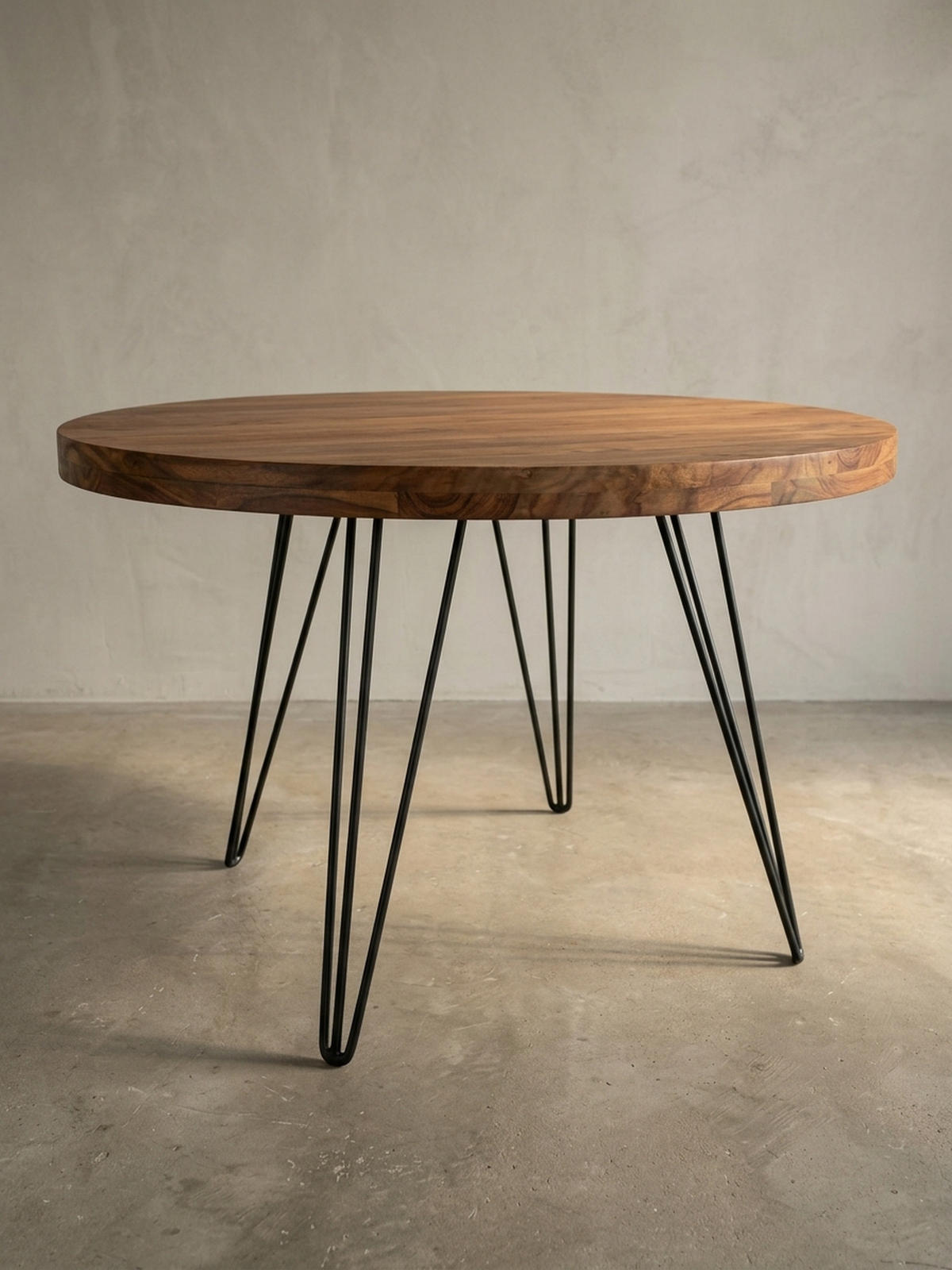 ESSZIMMERTISCH – Rund Massivholz 120 cm Landhausstil - Schwarz/Braun, Holz/Metall (73/120/78cm) - KADIMA DESIGN