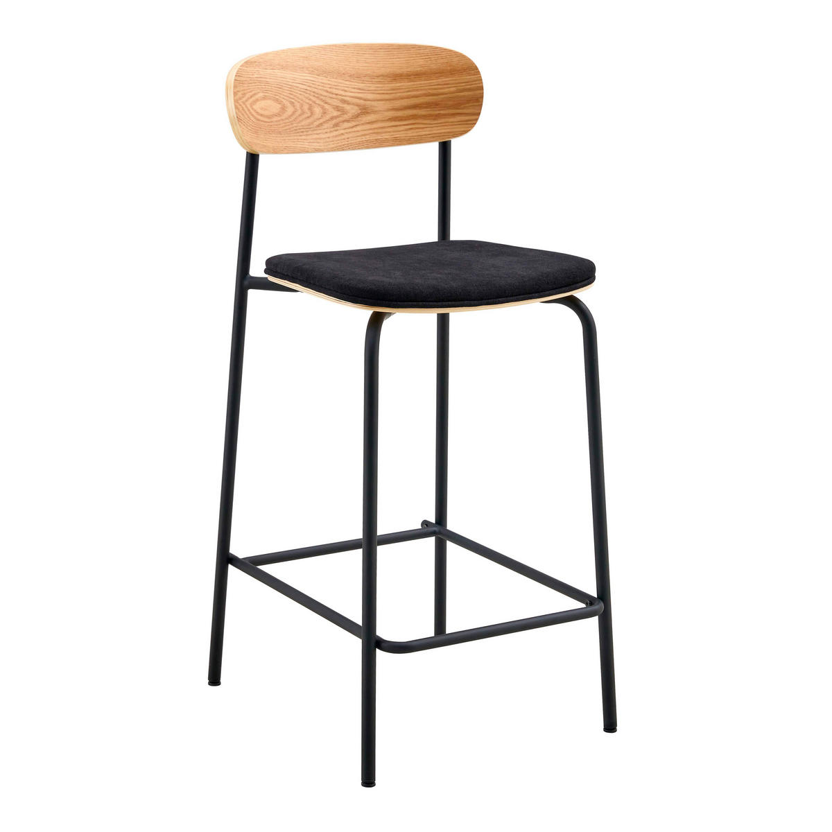 HOCHSTÜHLE 2-tlg., Schwarz - Schwarz, Holz (42/96/50cm) - Oviala