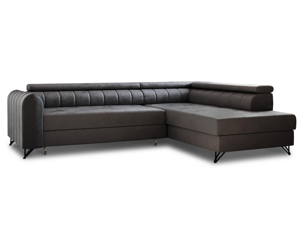 ECKSOFA Alice, Seite: Rechts - Grau, Holz/Textil (250/179cm) - Sofnet