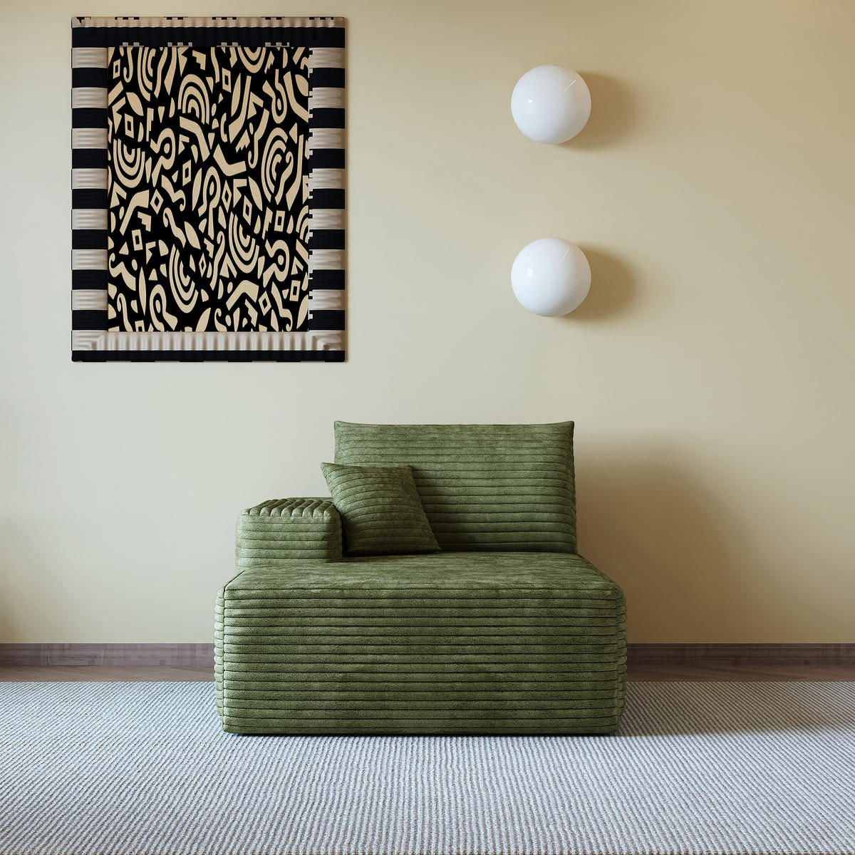 RÉCAMIERE DE-34721 linke Chaiselongue Grün - Grün, Textil (95/83/175cm) - ComfortXL